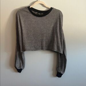 Wild Fable Black and White Striped Crop Top